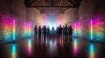Four Chauvet Freedom Flex Stick uplights in a venue - illustration